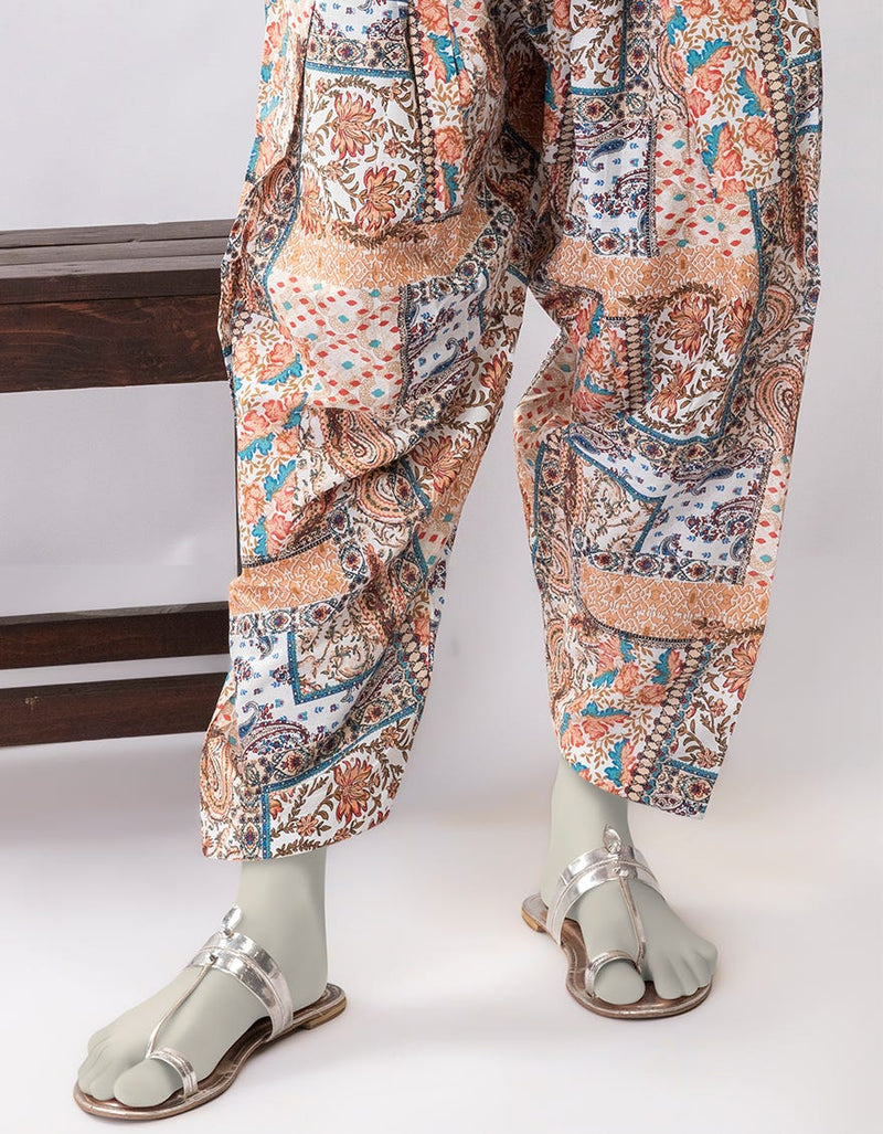 MULTICOLOR LAWN PRINTED TROUSERS