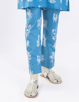 BLUE LAWN PRINTED TROUSERS