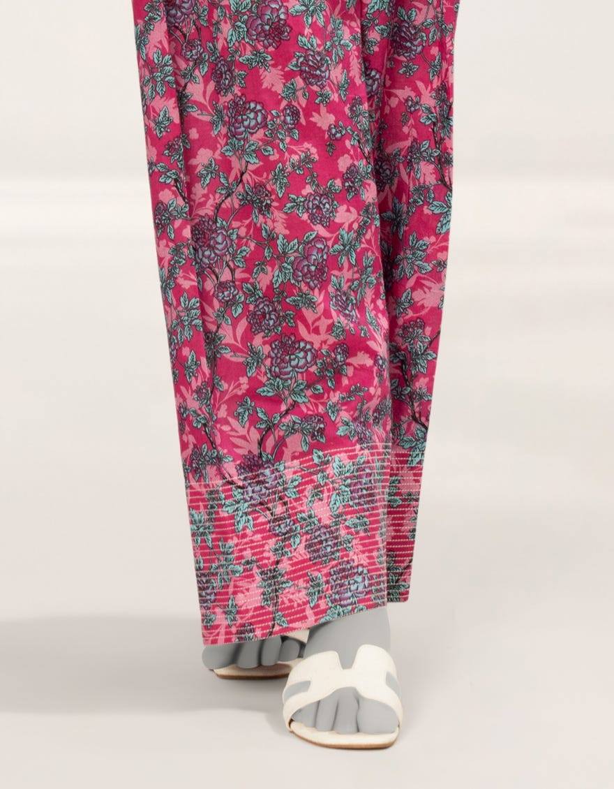 PINK PRINTED LAWN SHALWAR