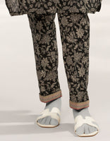 BLACK PRINTED LAWN TROUSERS