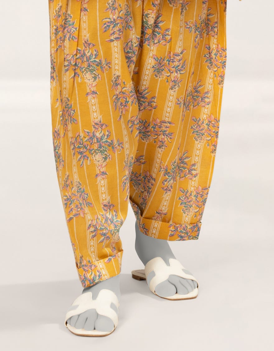 MUSTARD PRINTED LAWN SHALWAR
