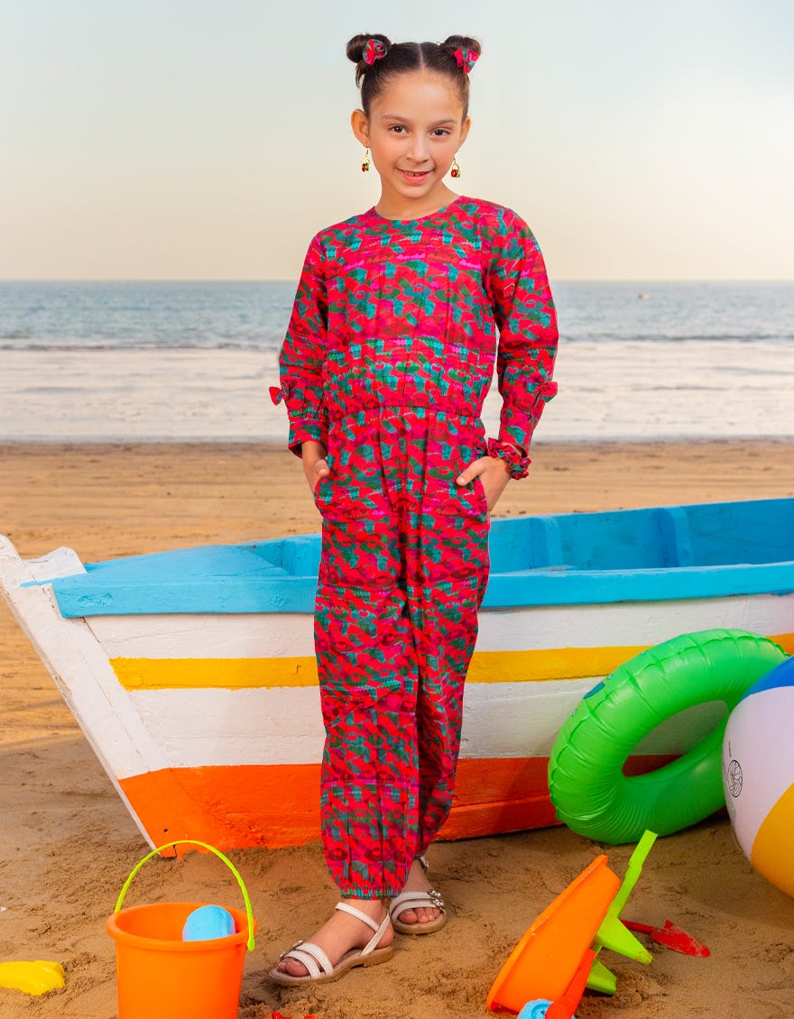 MULTICOLOR LAWN PRINTED JUMPSUIT | JGK-S-JGST-25-5603