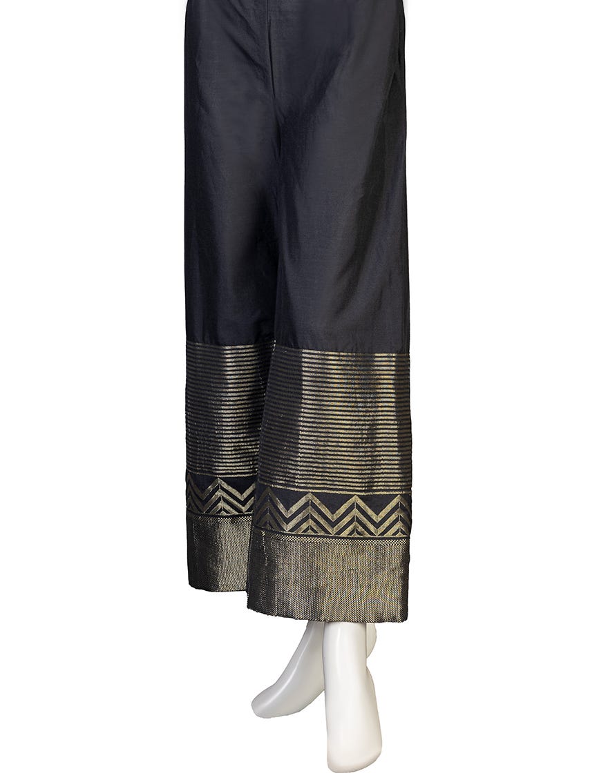 BLACK JACQUARD TROUSER