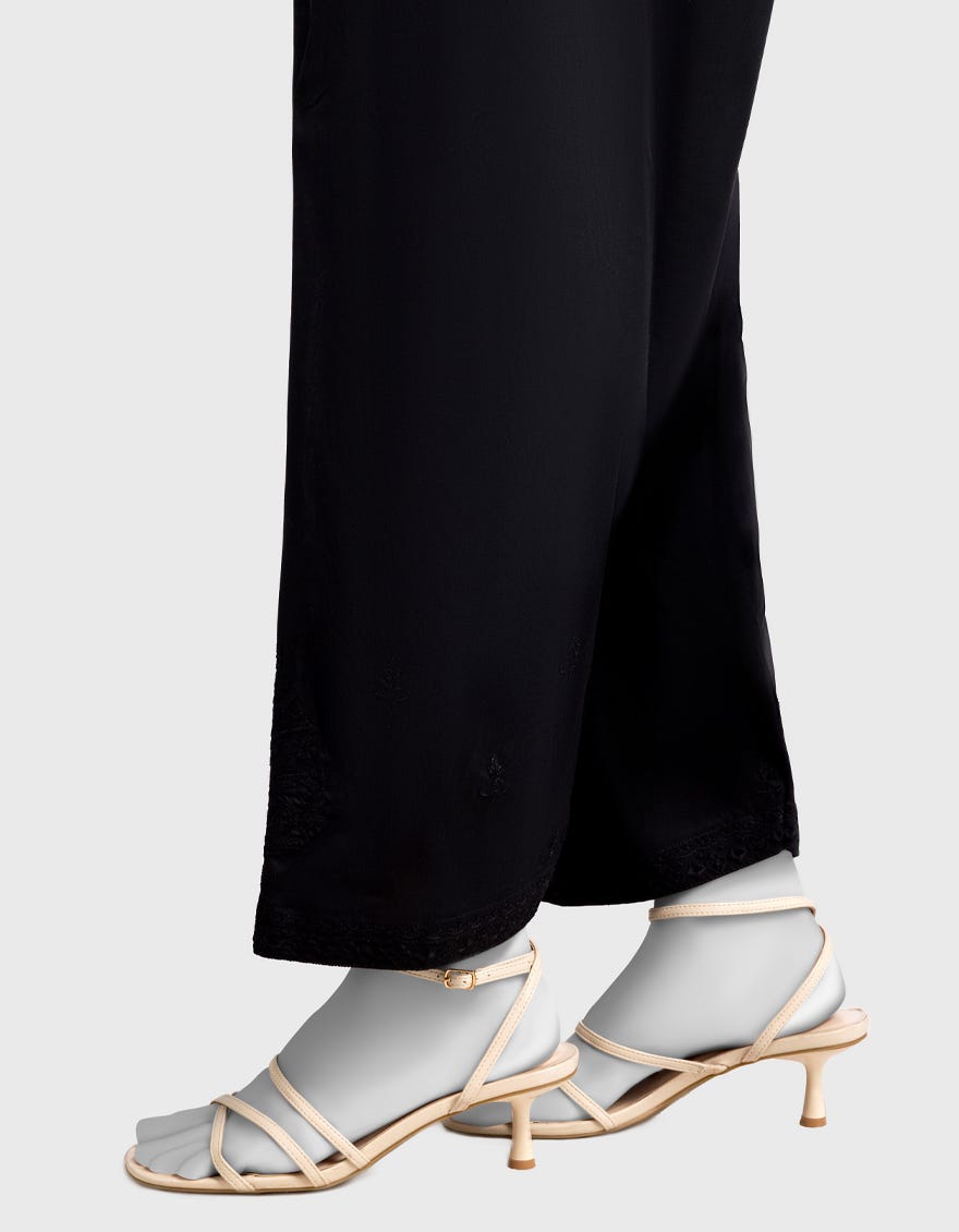 BLACK CAMBRIC EMBROIDERED SHALWAR