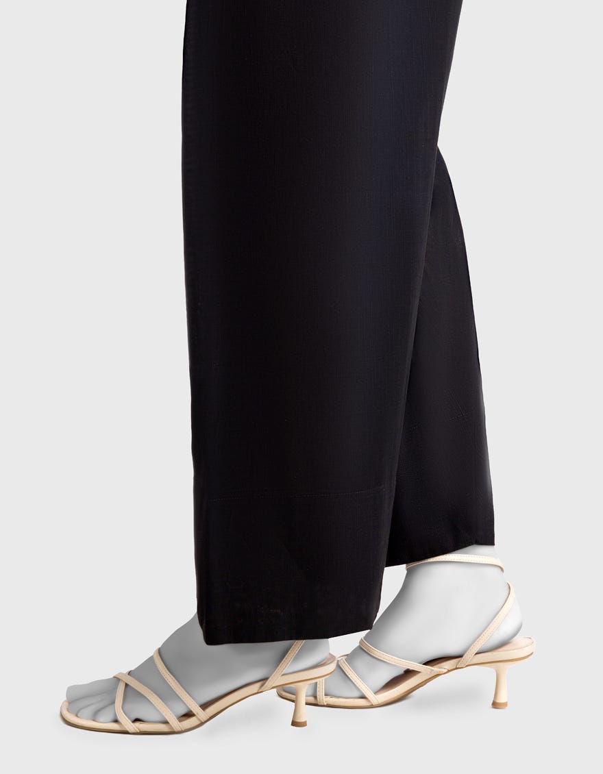 BLACK KHADDAR SLUB TROUSERS