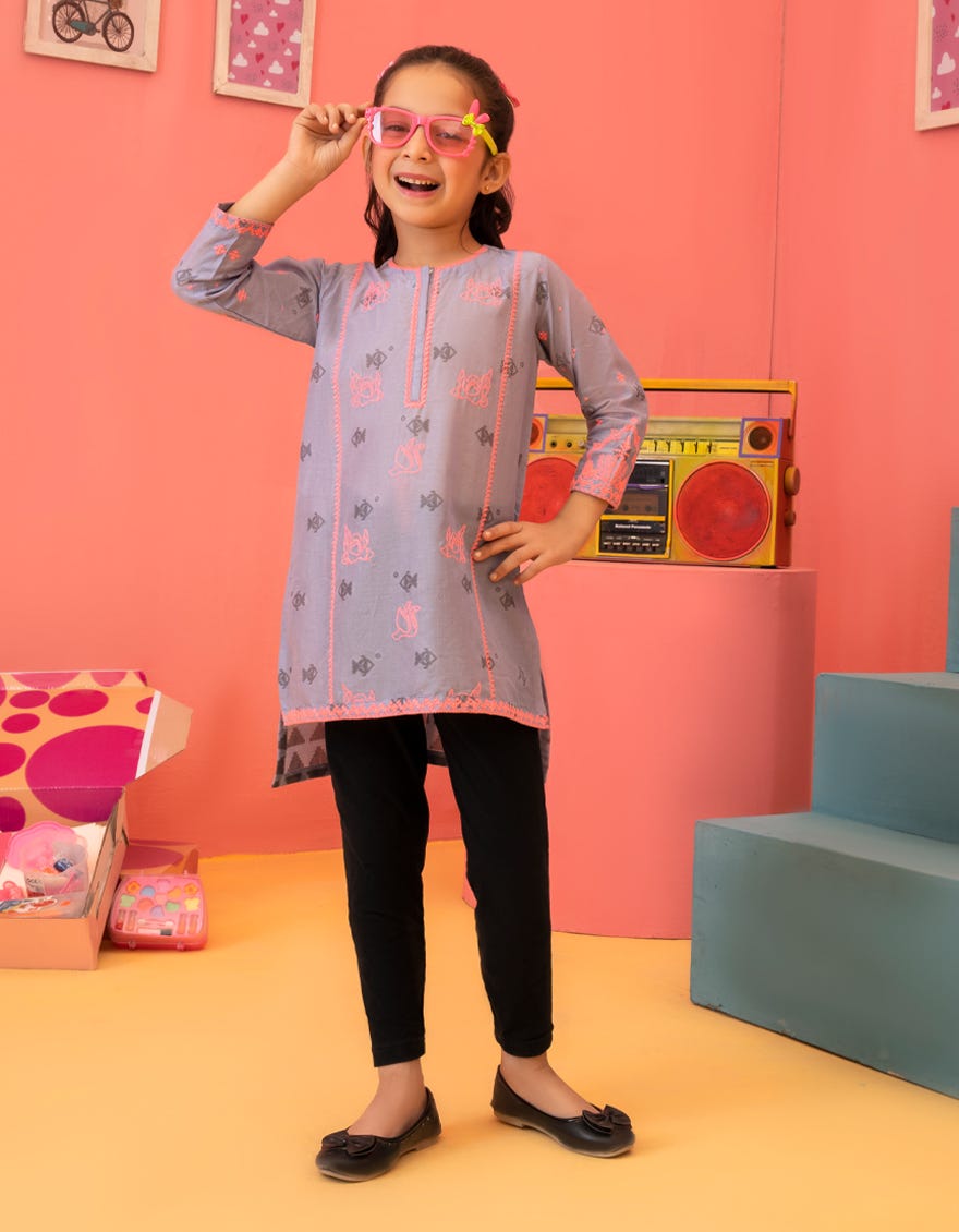 Grey Lawn Kurti | Jglk-S-23-2508