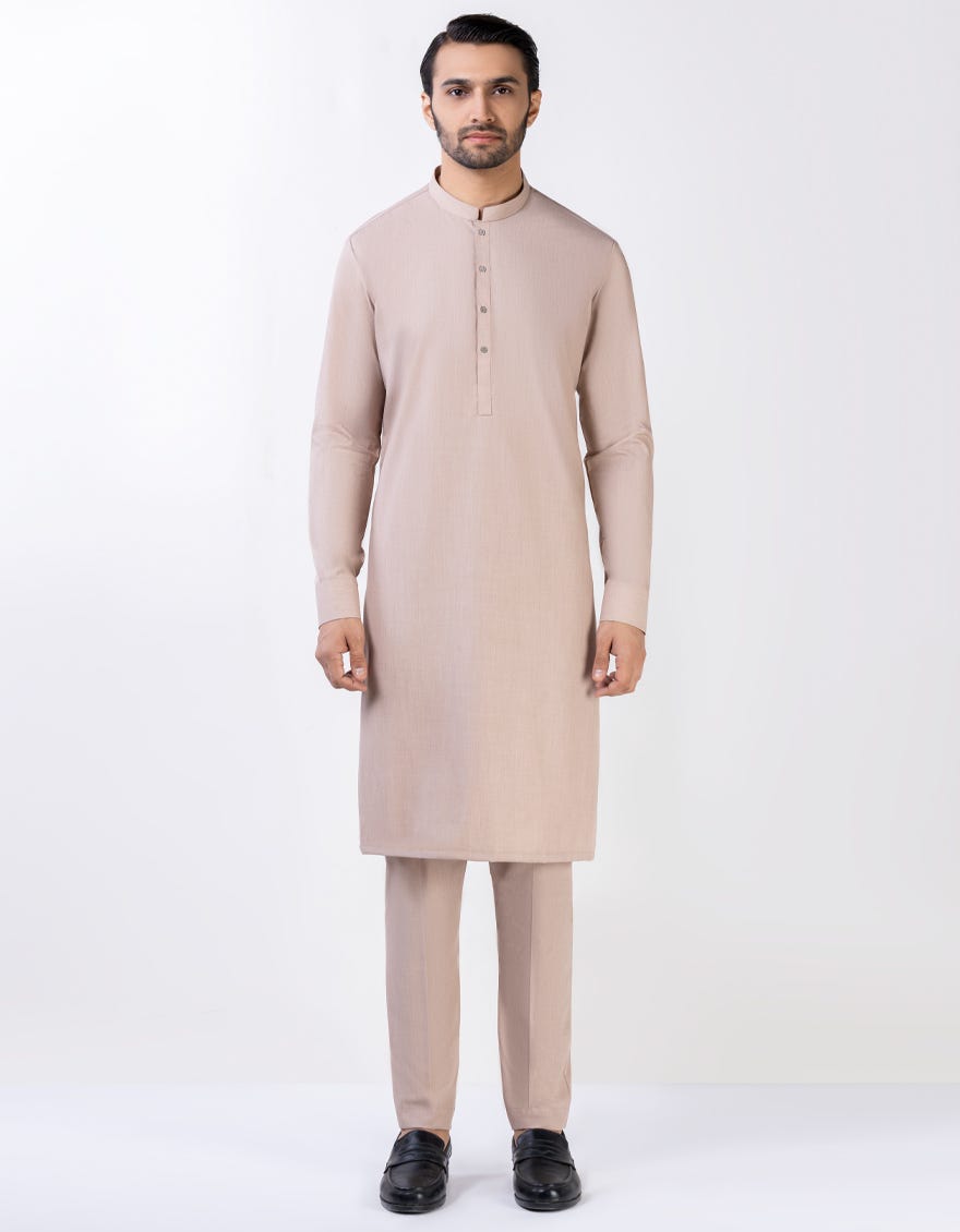 Almond Unstitched Kameez Shalwar Fabric | Jjms-2590