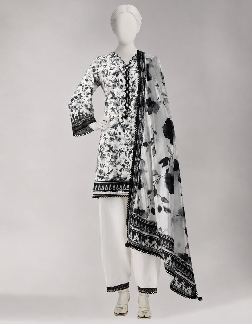 Multicolor Lawn Embroidered Unstitched 3Pc