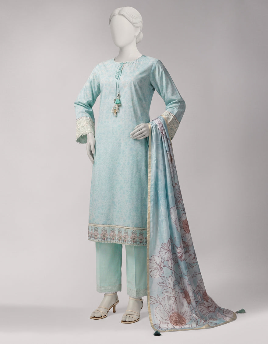 Multicolor Lawn Embroidered Unstitched 3Pc