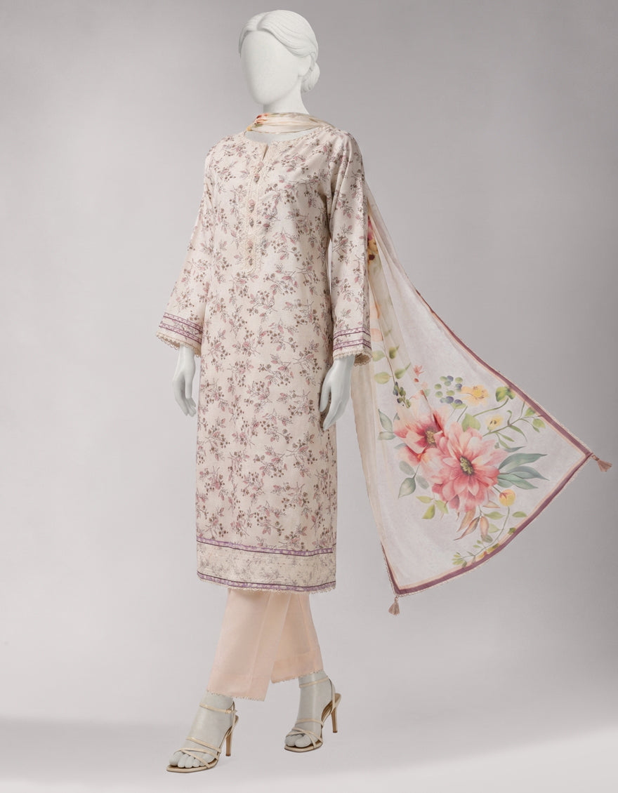 Multicolor Lawn Embroidered Unstitched 3Pc