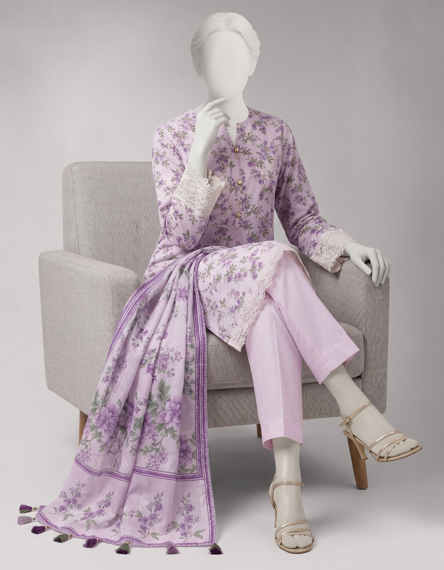 Multicolor Lawn Embroidered Unstitched 3Pc