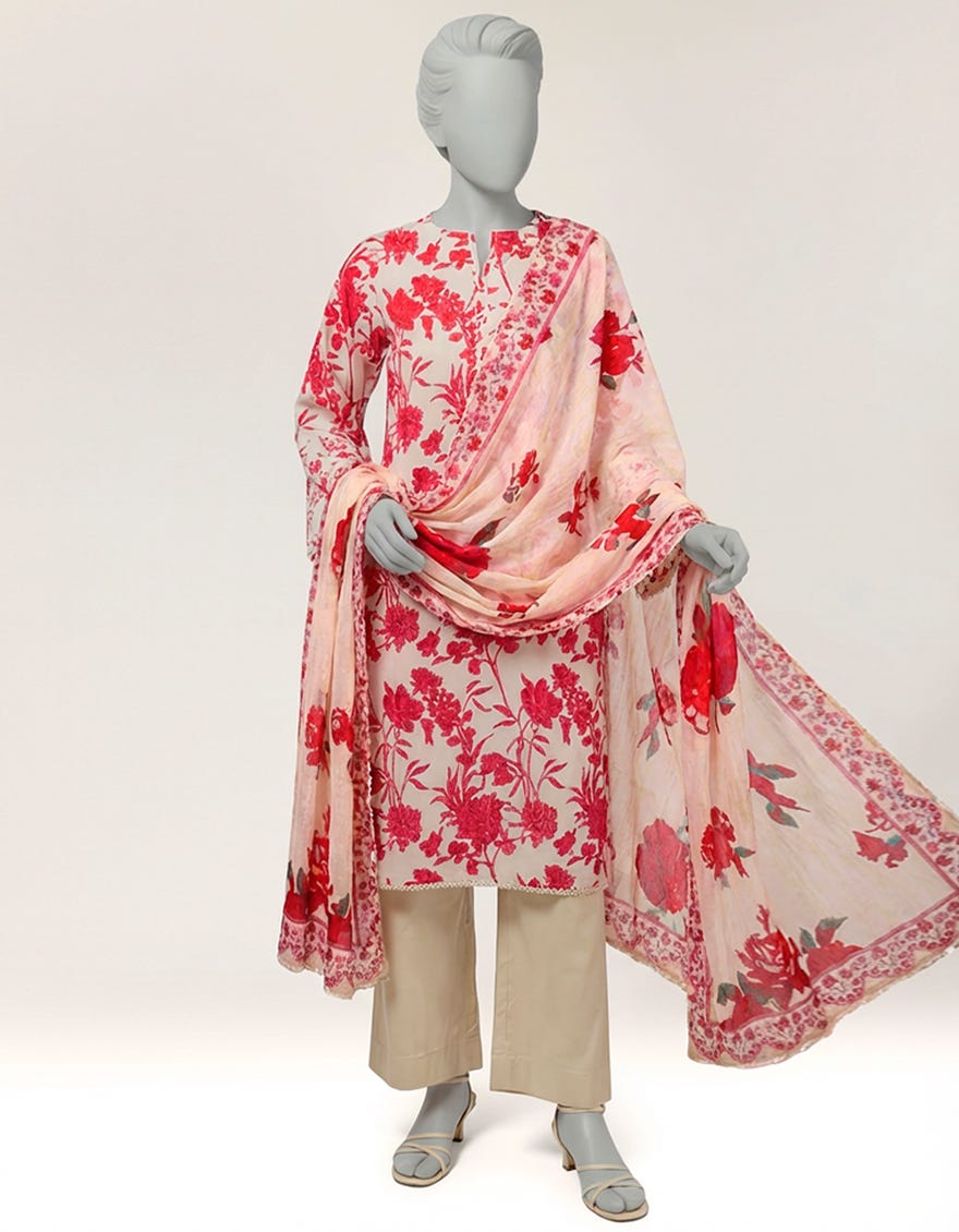MULTICOLOR LAWN EMBROIDERED 2PC STITCHED