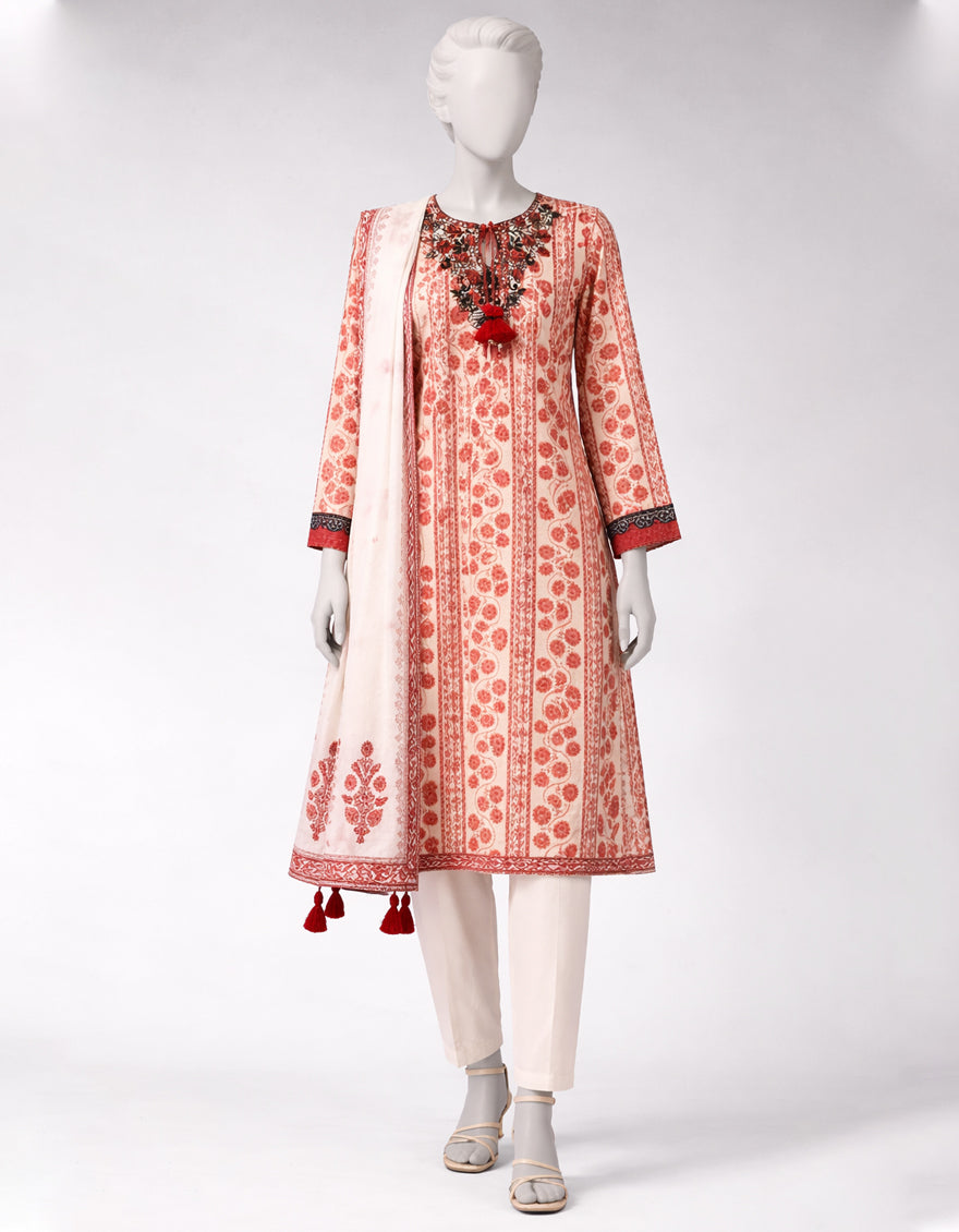 MULTICOLOR LAWN EMBROIDERED UNSTITCHED 2PC
