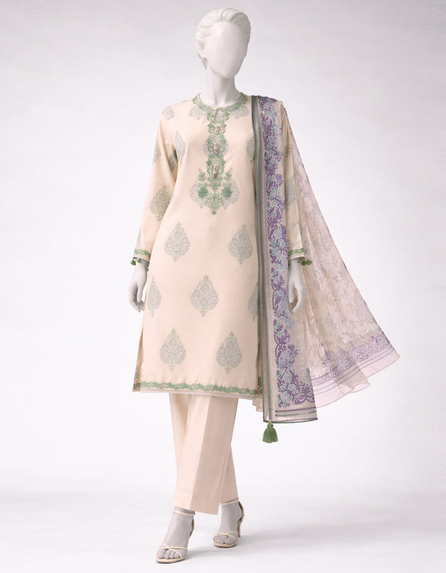 MULTICOLOR LAWN EMBROIDERED UNSTITCHED 2PC