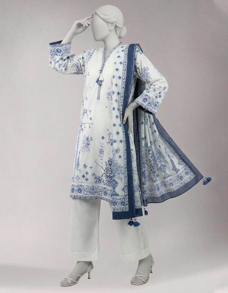 MULTICOLOR LAWN EMBROIDERED UNSTITCHED 2PC