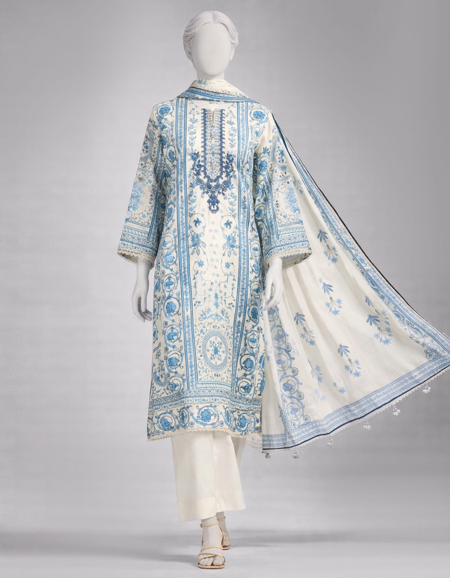MULTICOLOR LAWN EMBROIDERED UNSTITCHED 2PC