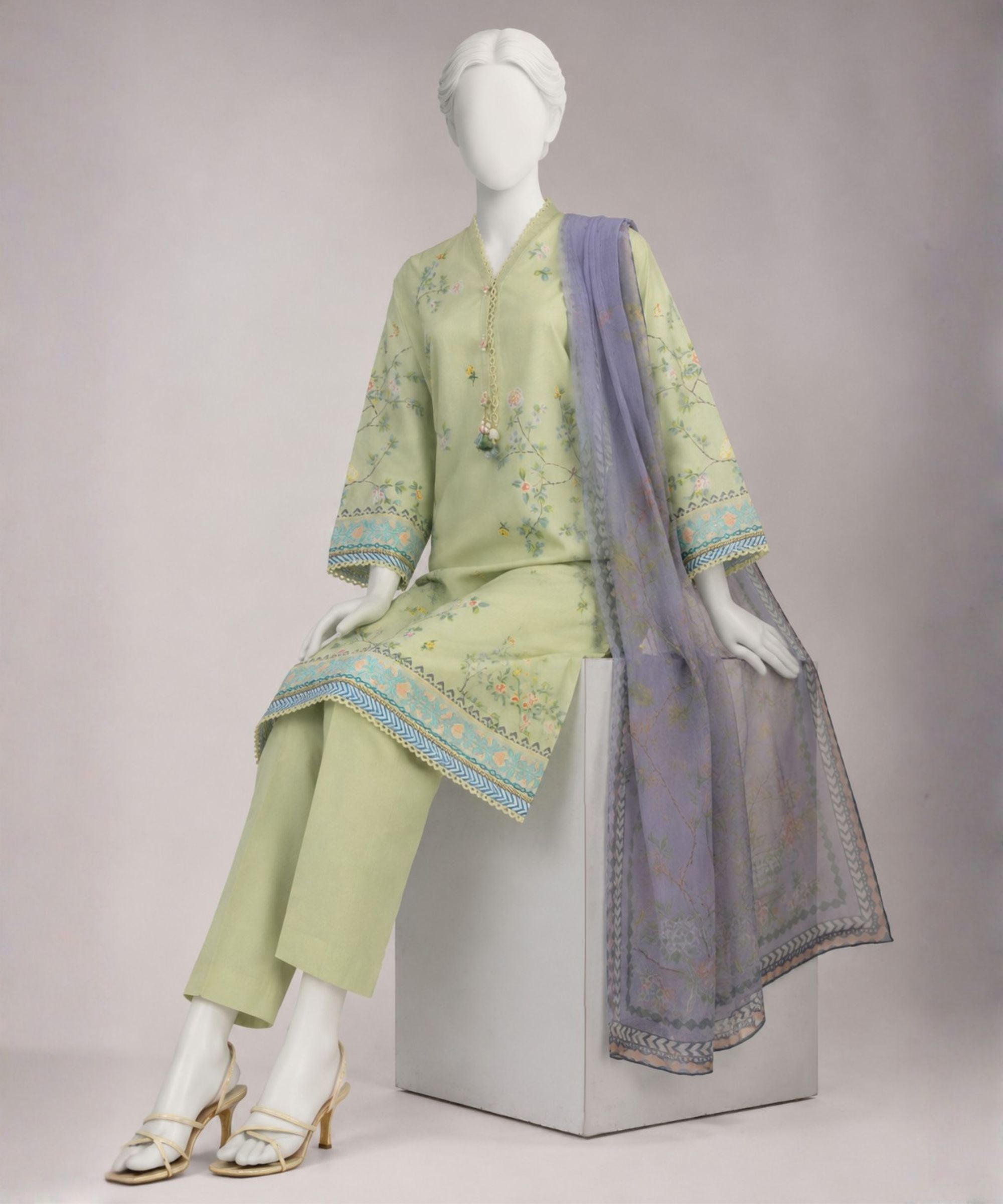 Multicolor Lawn Digital Printed Unstitched 2Pc