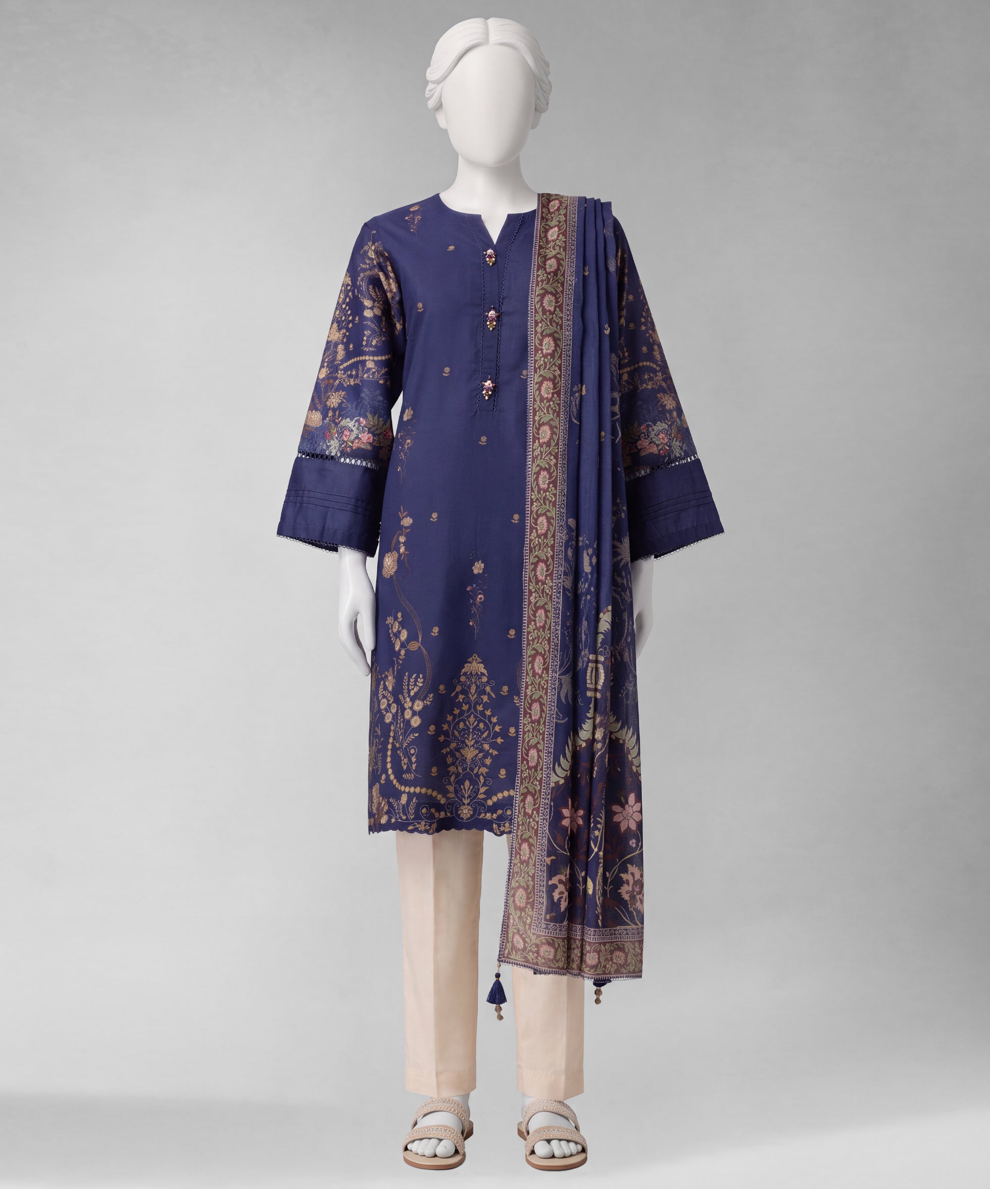 Blue Digital Printed Liminal Unstitched 2Pc