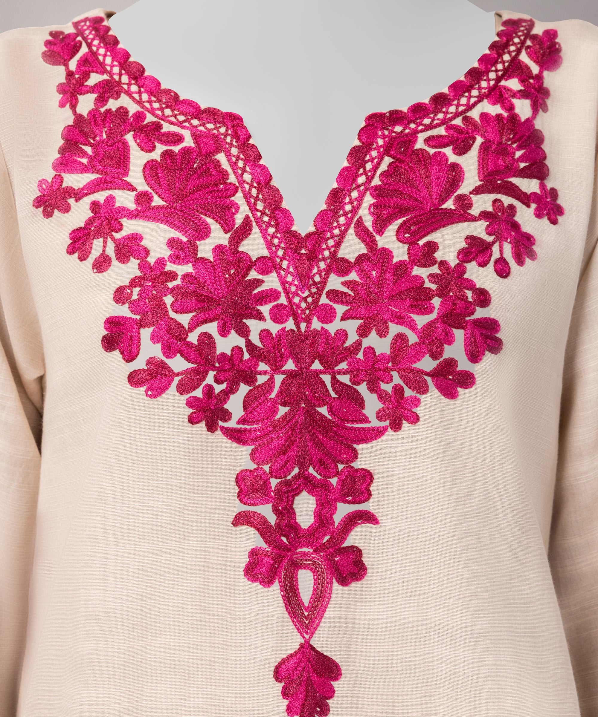 Beige Embroidered Light Khaddar Unstitched 2Pc