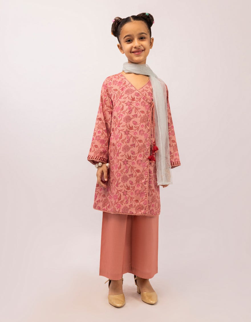 PINK LAWN PRINTED 3PC STITCHED