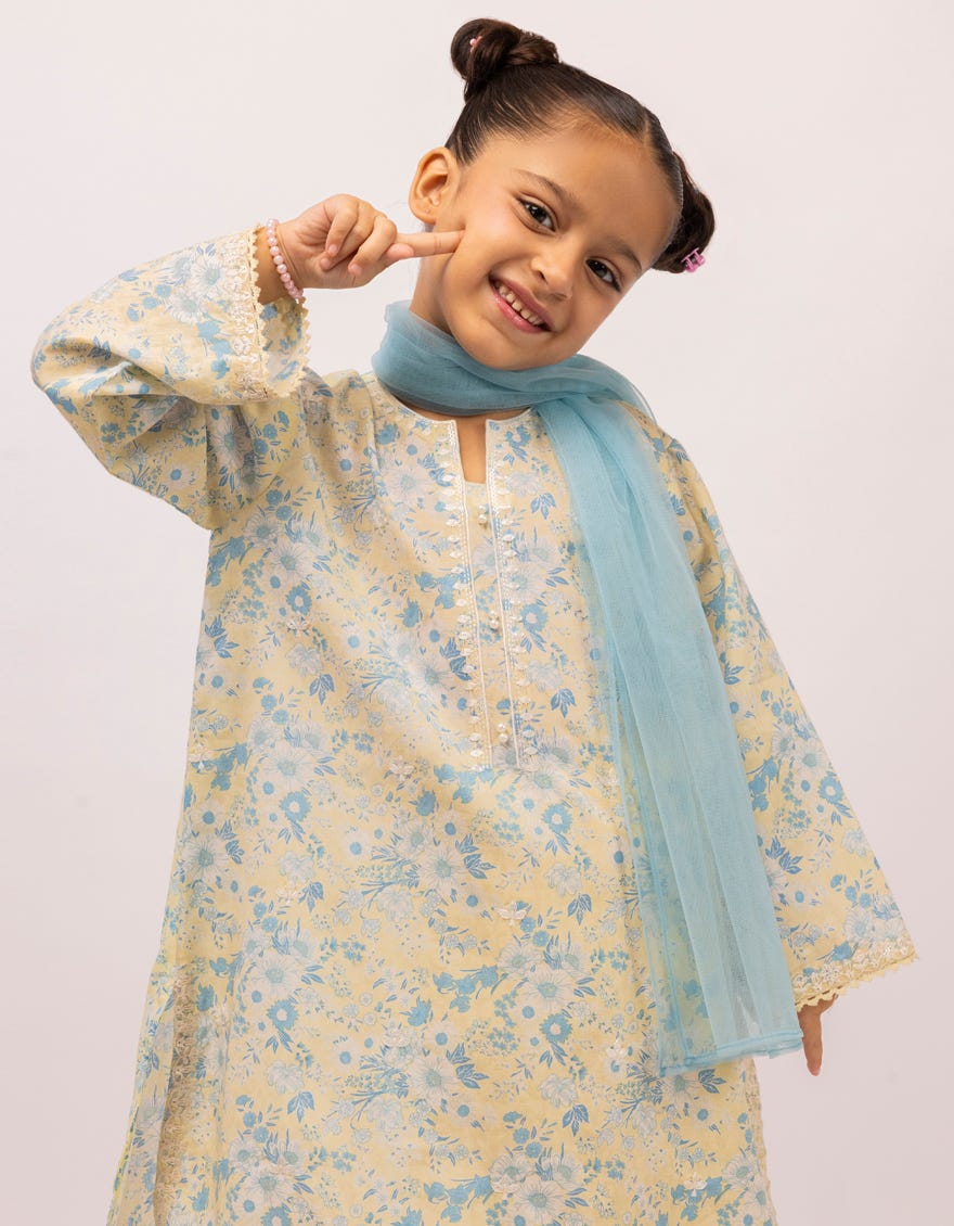 ギャッベ Made in Pakistan YELLOW DOBBY EMBROIDERED 3PC STITCHED – J.