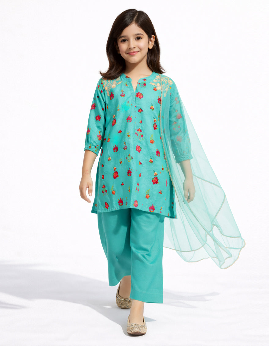 GREEN LAWN EMBROIDERED STITCHED 3PC