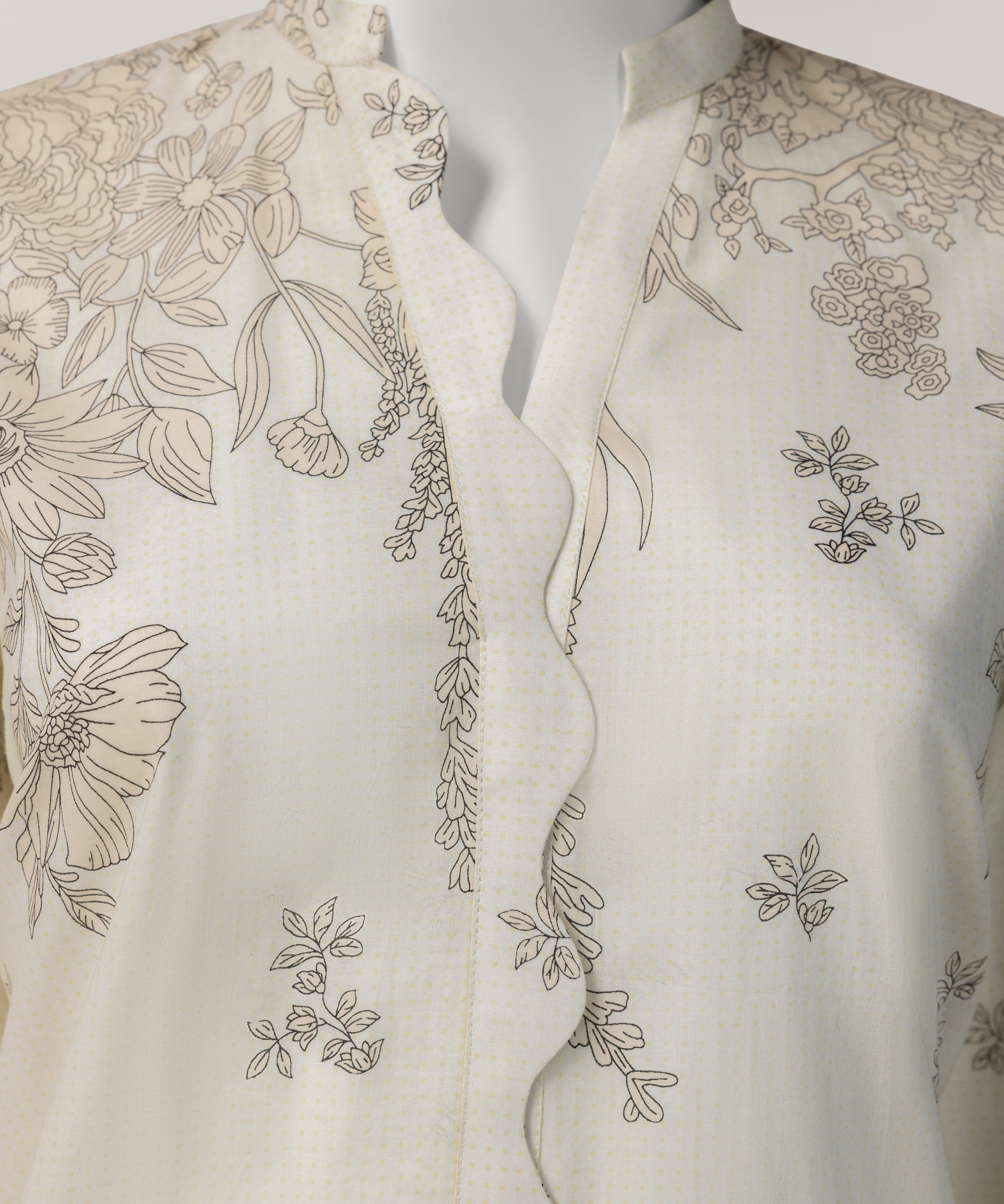 Off White Lawn Printed Co-Ord Set