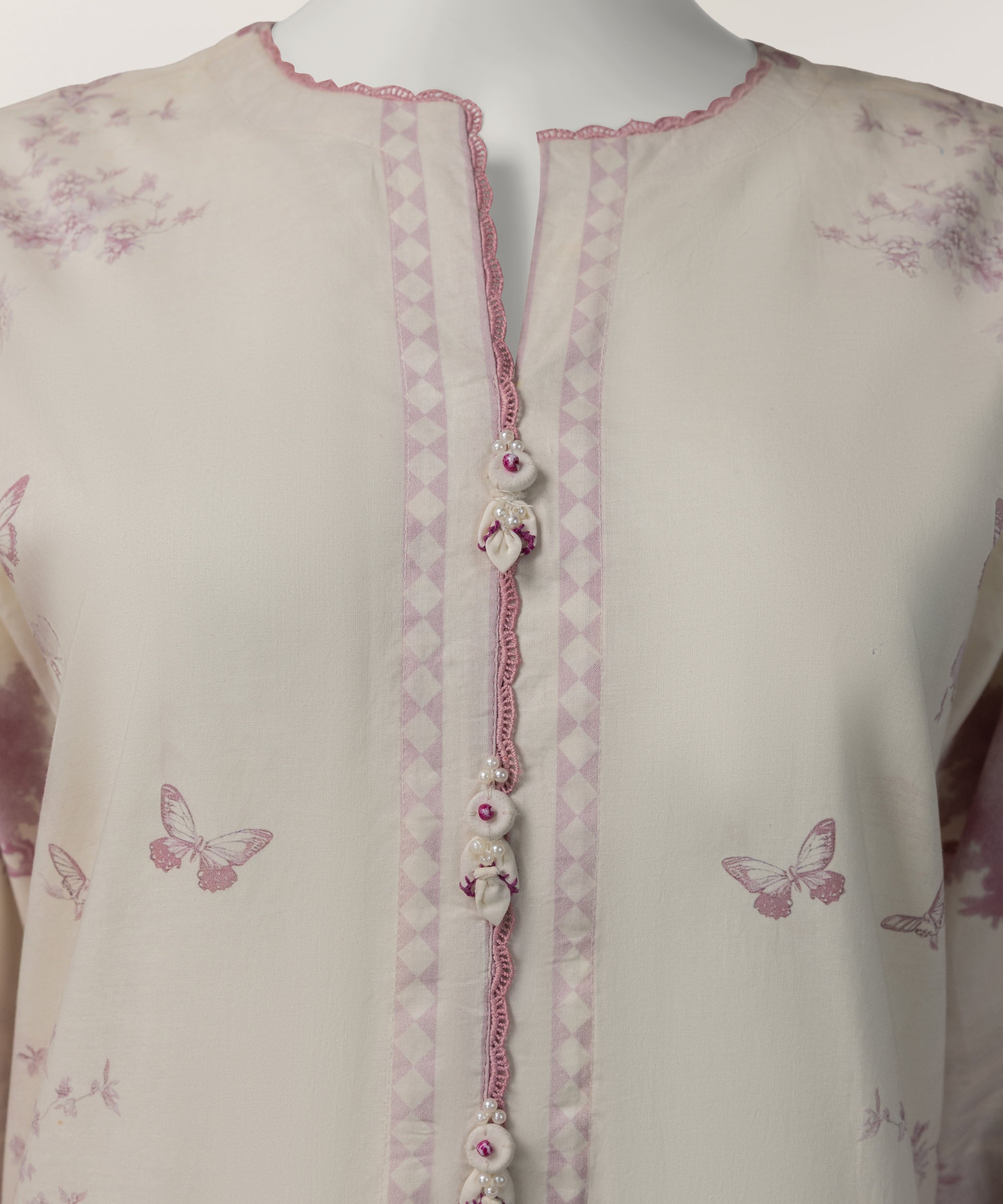 Cream Lawn Digital Printed Co-Ord Set