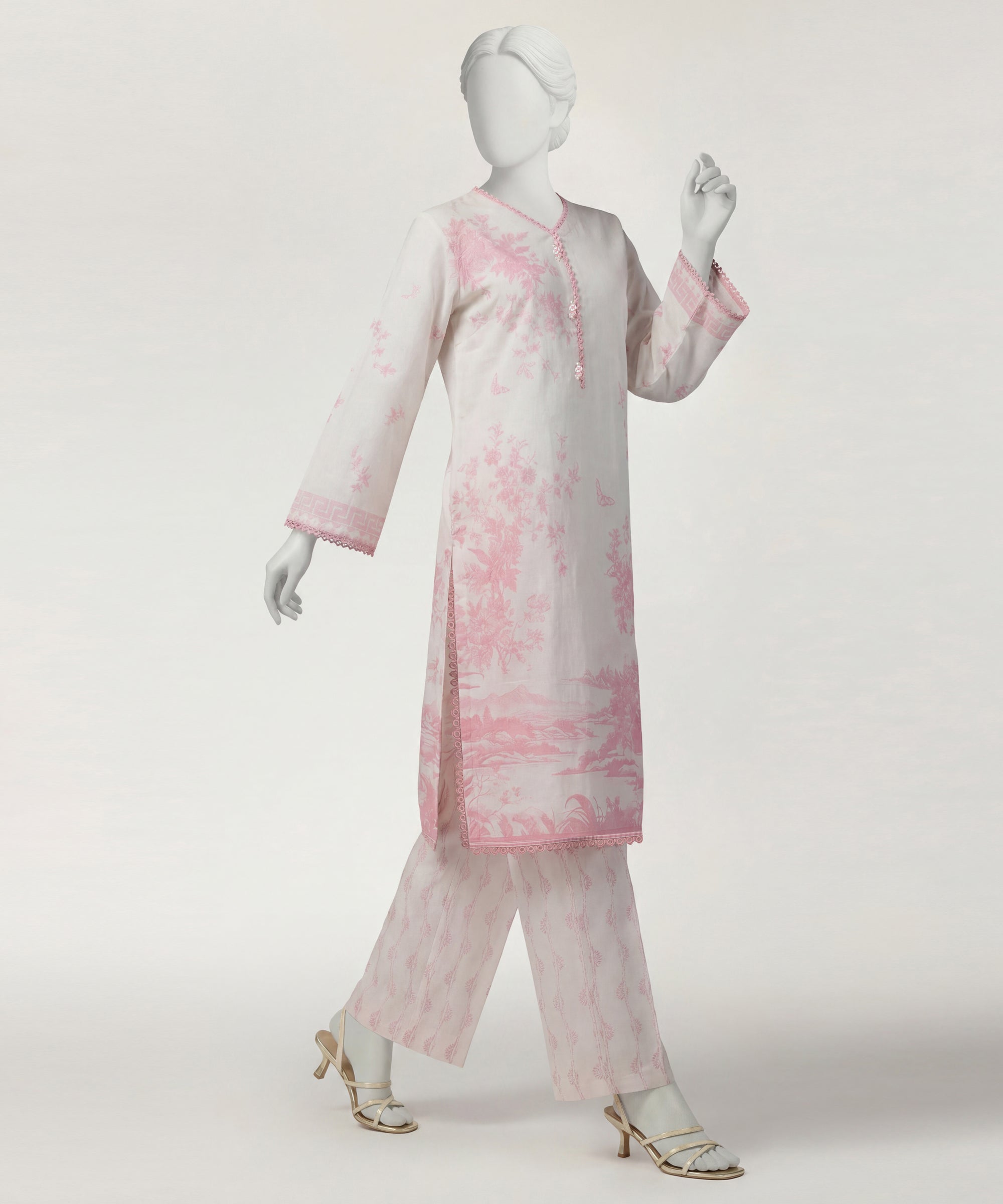 Light Pink Lawn Digital Printed Co-Ord Set