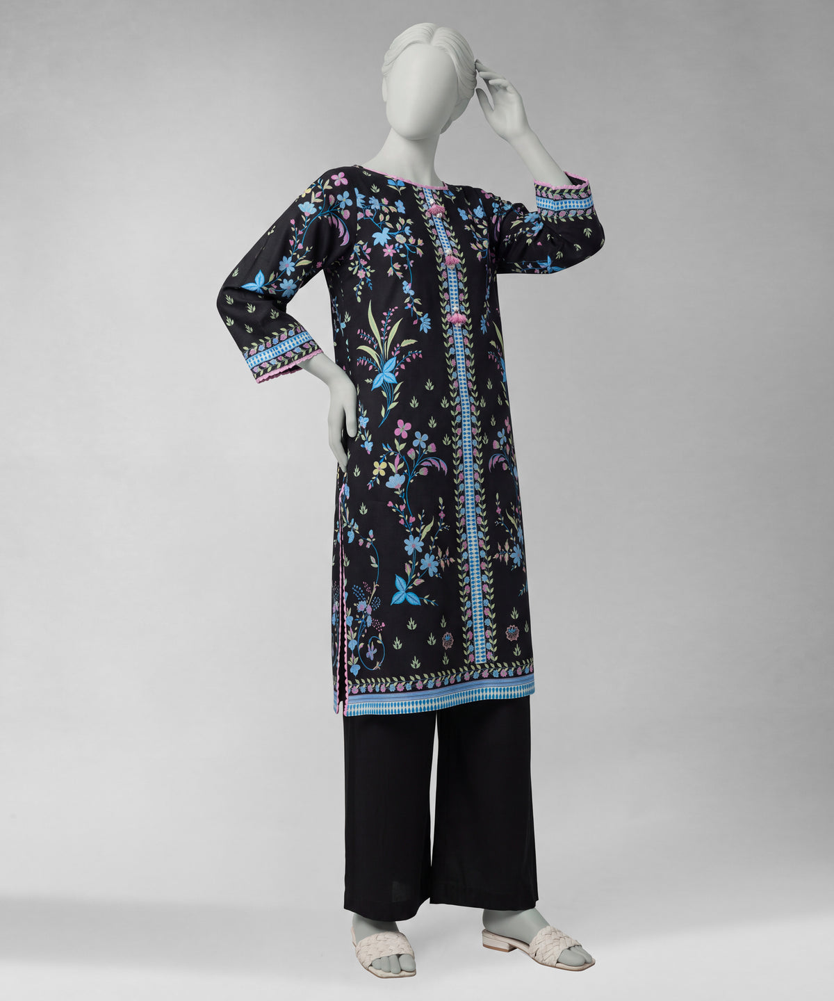Black Printed Liminal Unstitched 2Pc