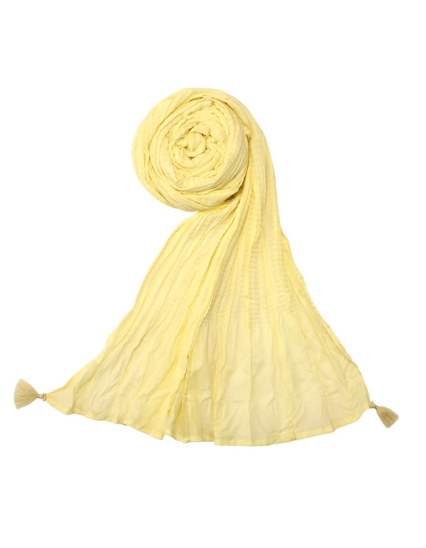 YELLOW LAWN DYED CRUSH DUPATTA