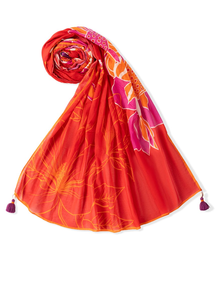 RED LAWN PRINTED DUPATTA