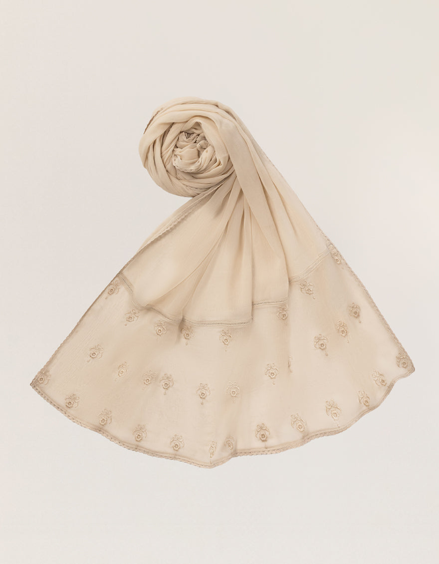 BEIGE CHIFFON DYED DUPATTA