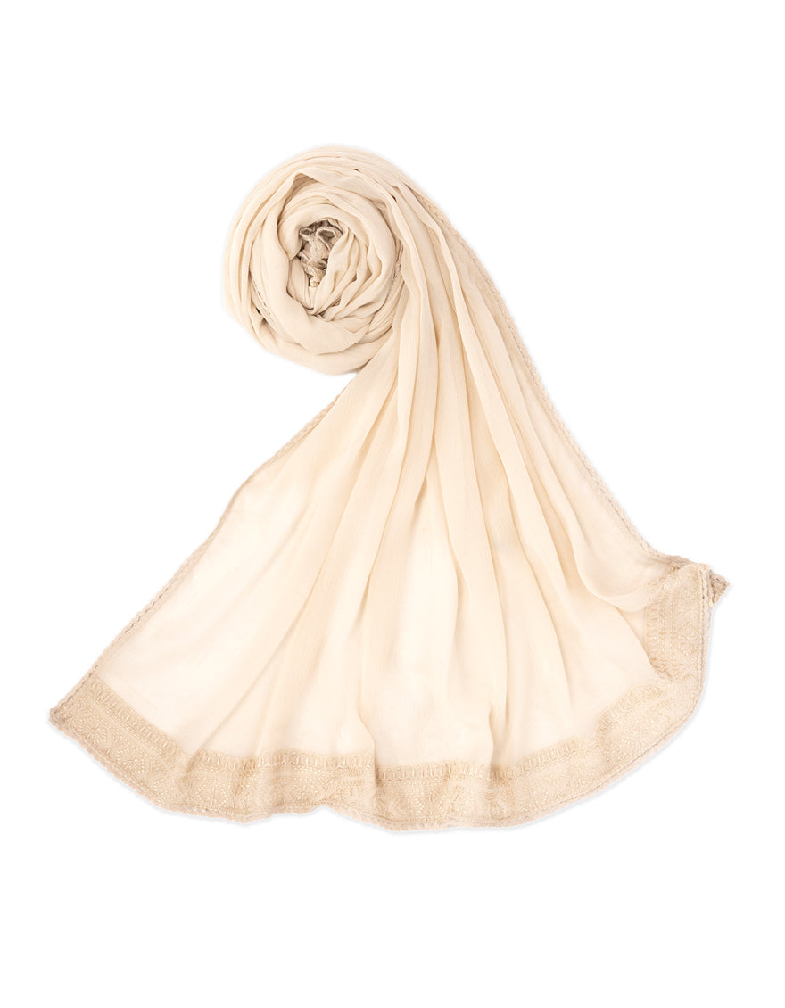 BEIGE CHIFFON DYED DUPATTA