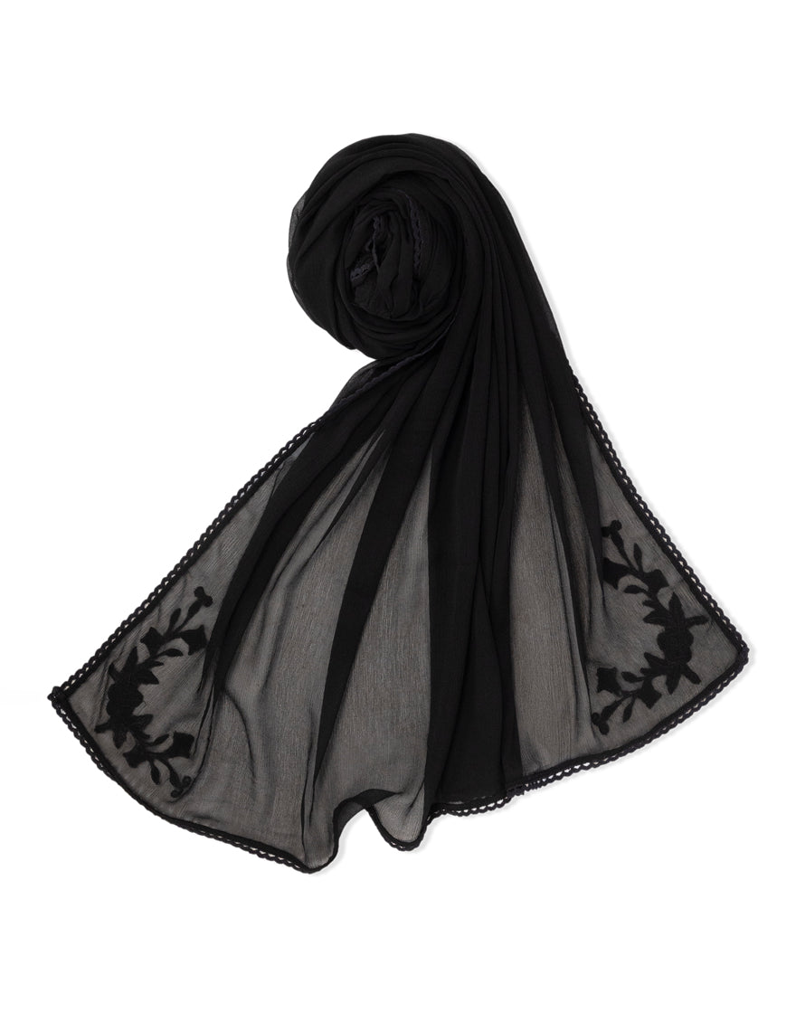 BLACK CHIFFON DYED DUPATTA