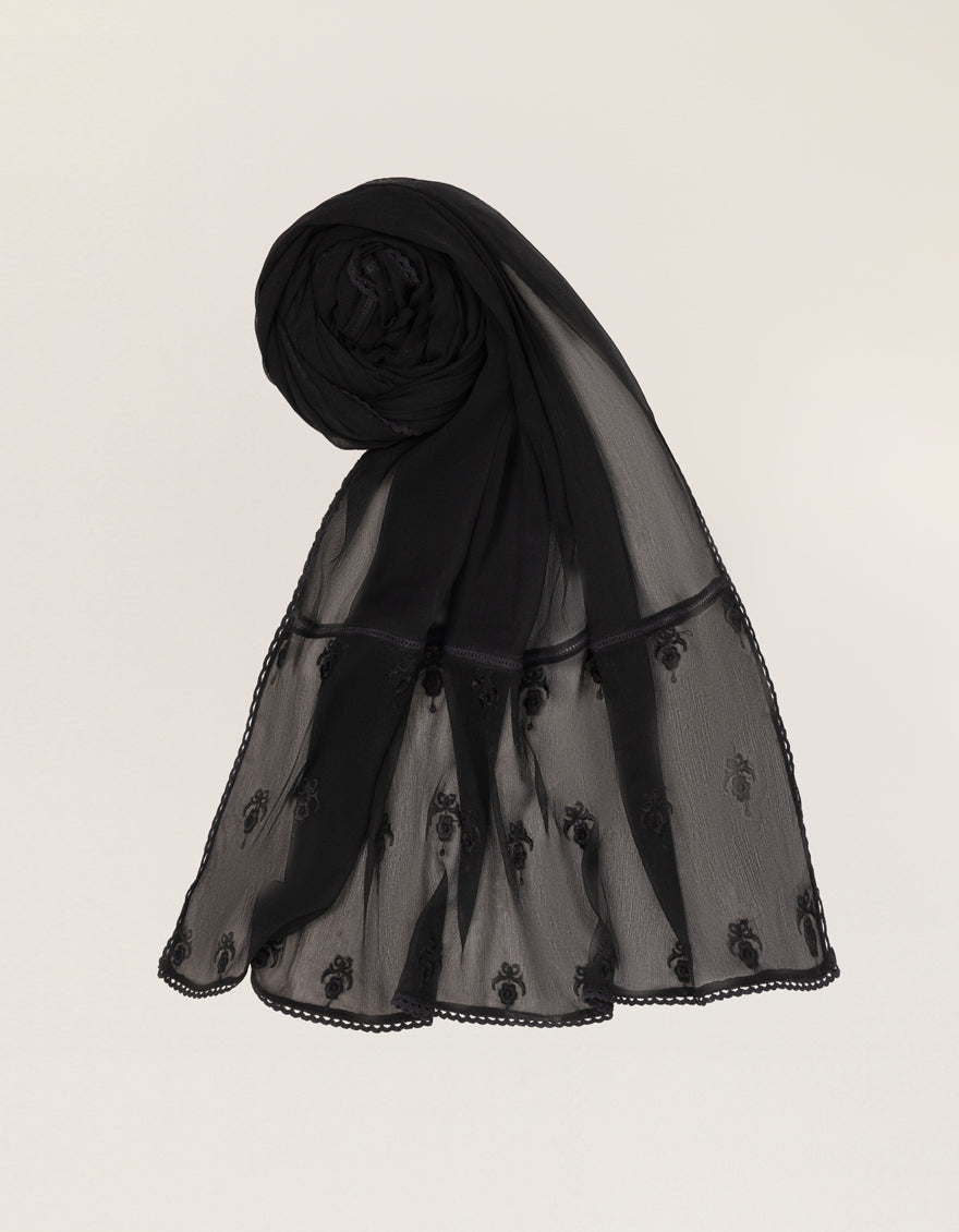 BLACK CHIFFON DYED DUPATTA