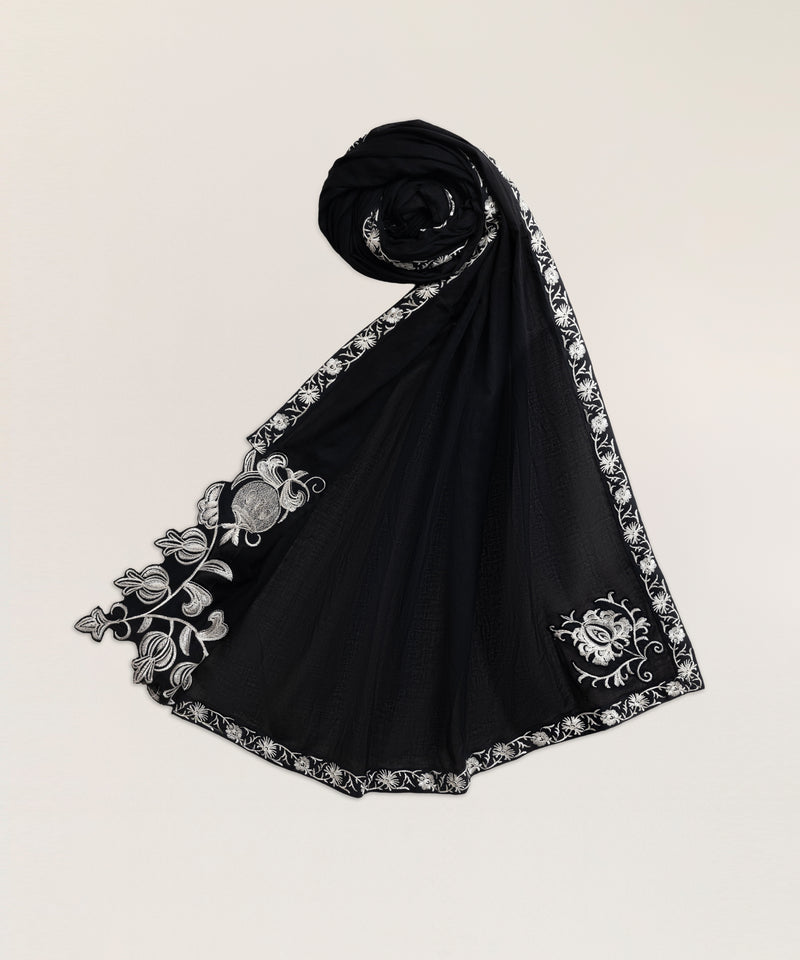 Black Lawn Dyed Dupatta