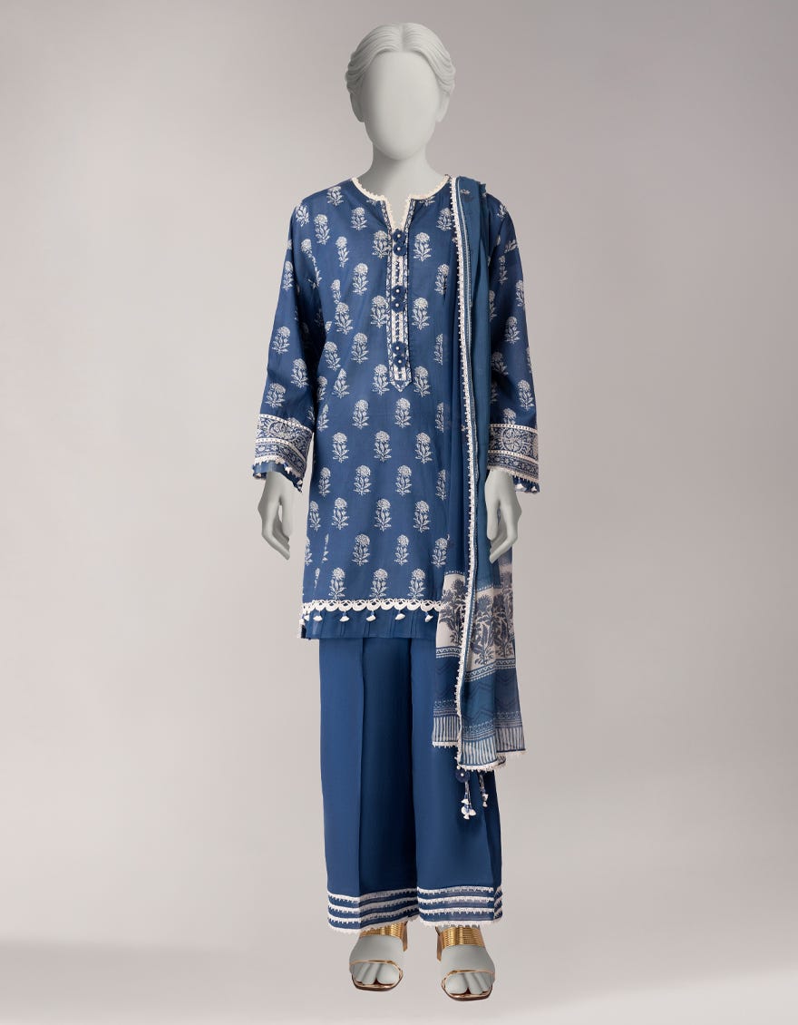 MULTICOLOR LAWN PRINTED UNSTITCHED 3PC