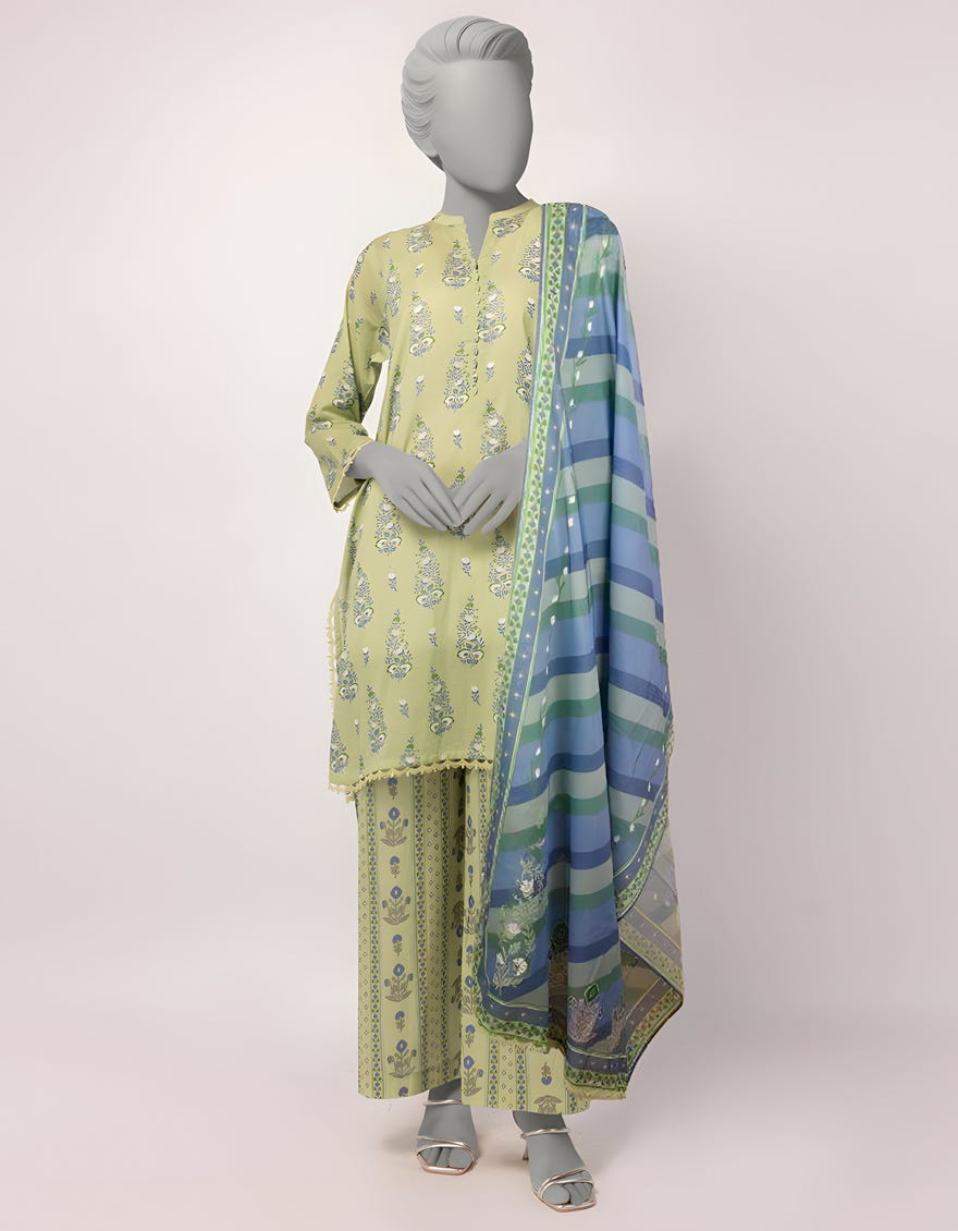GREEN LAWN DIGITAL PRINTED STITCHED 3PC