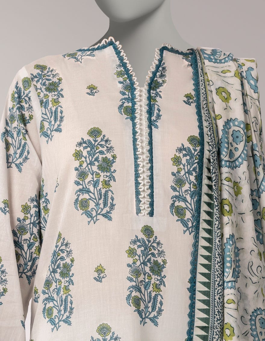 MULTICOLOR LAWN PRINTED UNSTITCHED 3PC