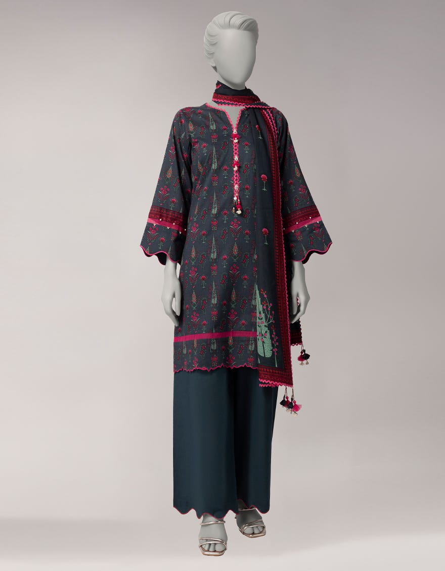 MULTICOLOR LAWN PRINTED UNSTITCHED 3PC