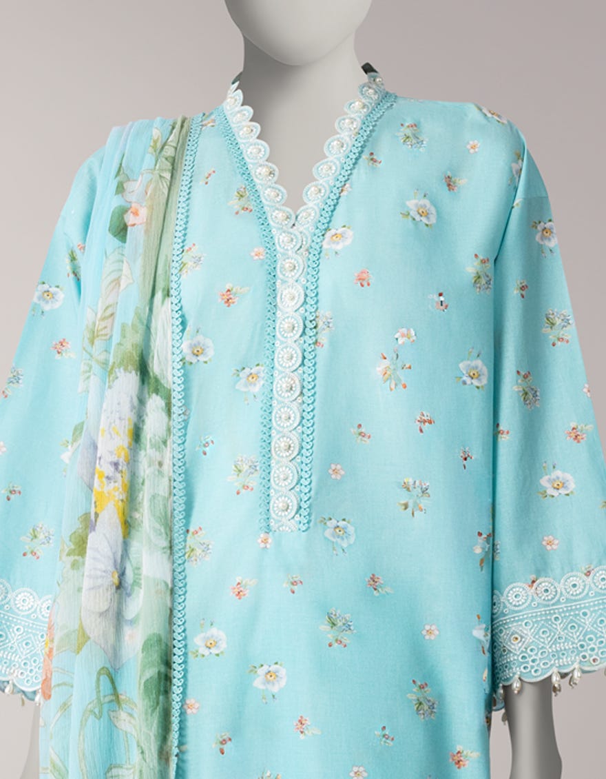 MULTICOLOR LAWN EMBROIDERED UNSTITCHED 3PC
