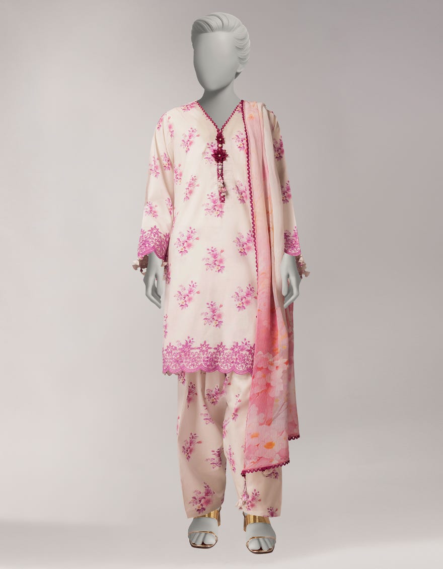 MULTICOLOR LAWN EMBROIDERED UNSTITCHED 3PC