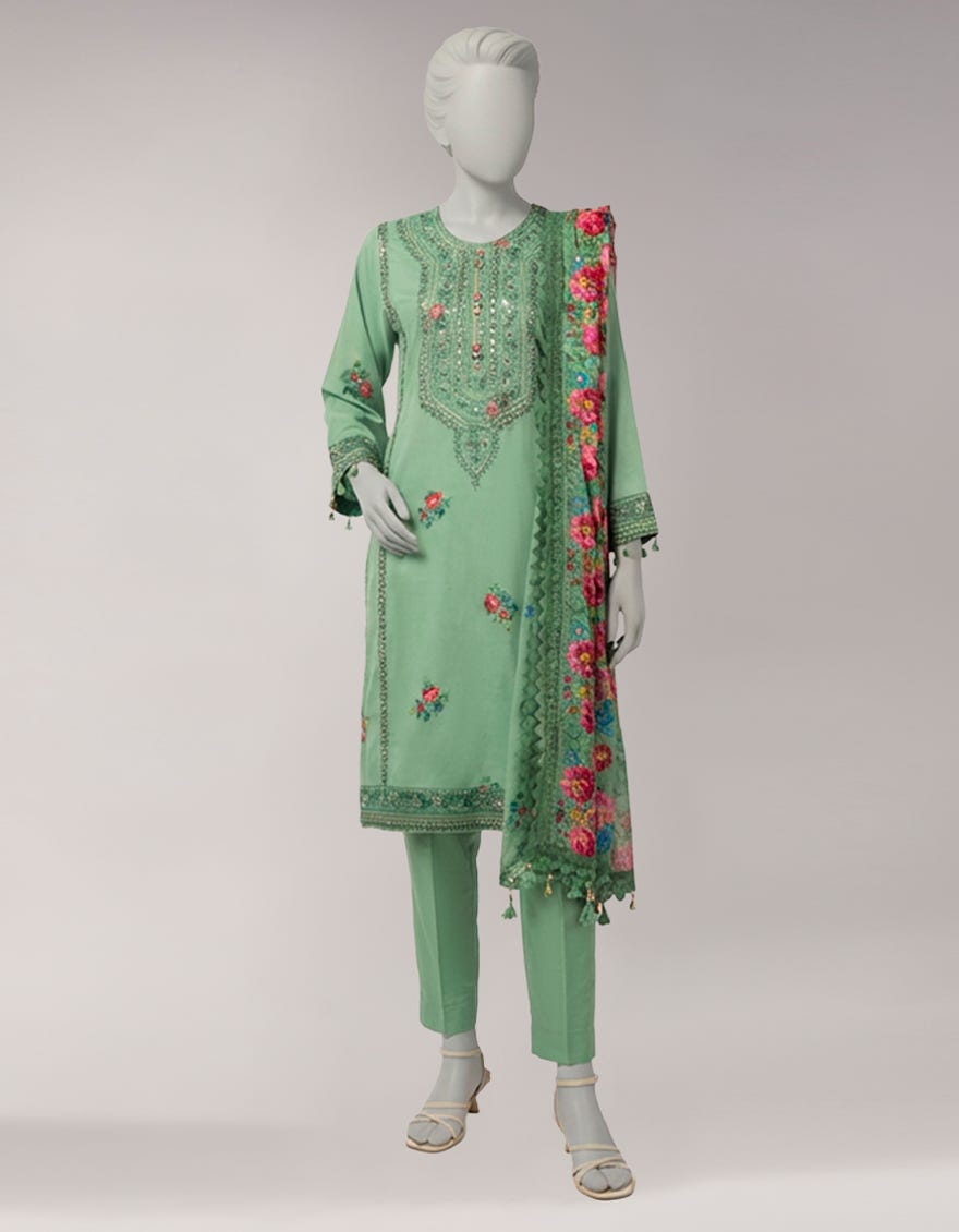 MULTICOLOR LAWN EMBROIDERED UNSTITCHED 3PC