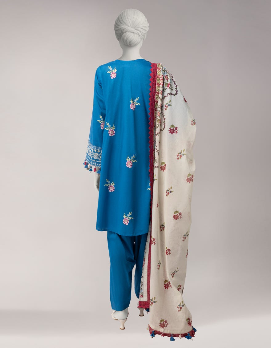 MULTICOLOR LAWN EMBROIDERED UNSTITCHED 3PC