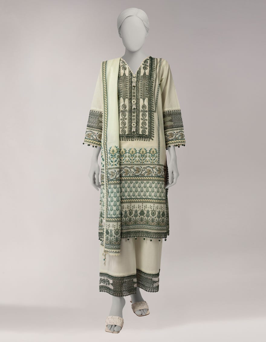 MULTICOLOR LAWN PRINTED 3PC UNSTITCHED