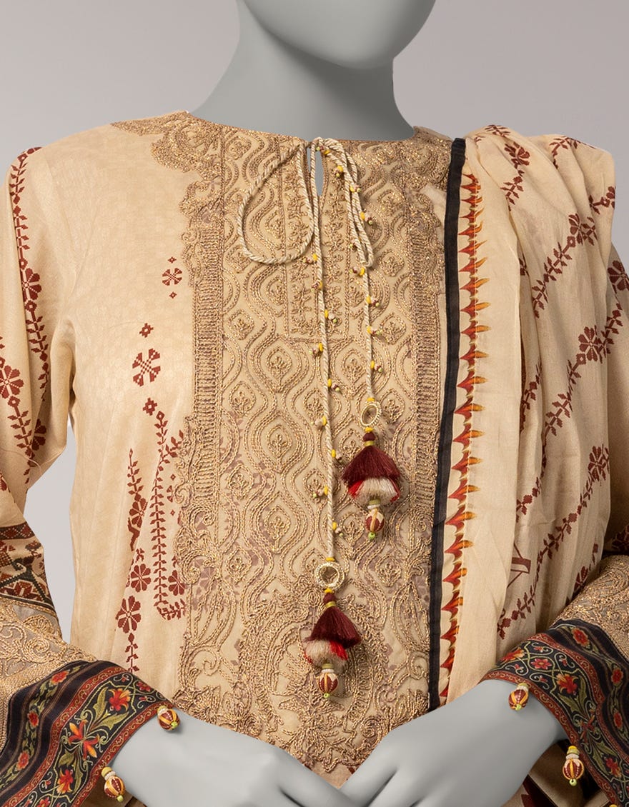 MULTICOLOR LAWN EMBROIDERED UNSTITCHED 3PC