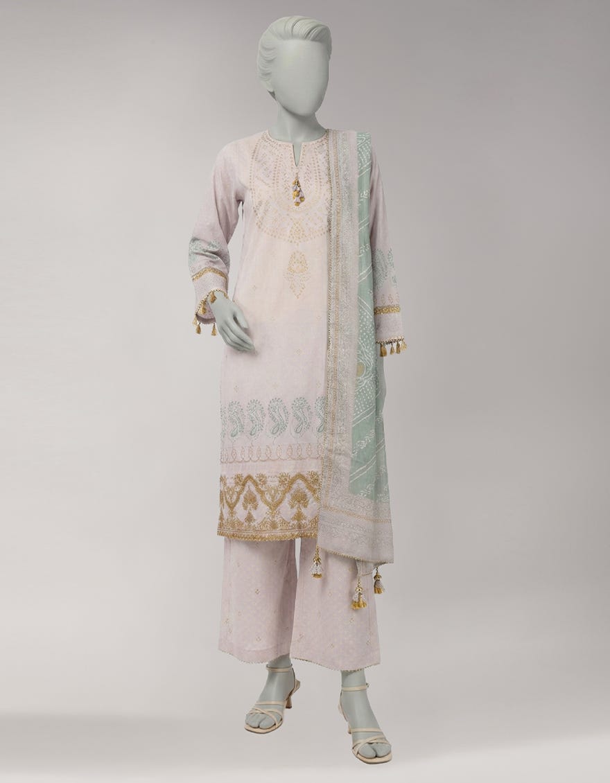 MULTICOLOR LAWN EMBROIDERED UNSTITCHED 3PC