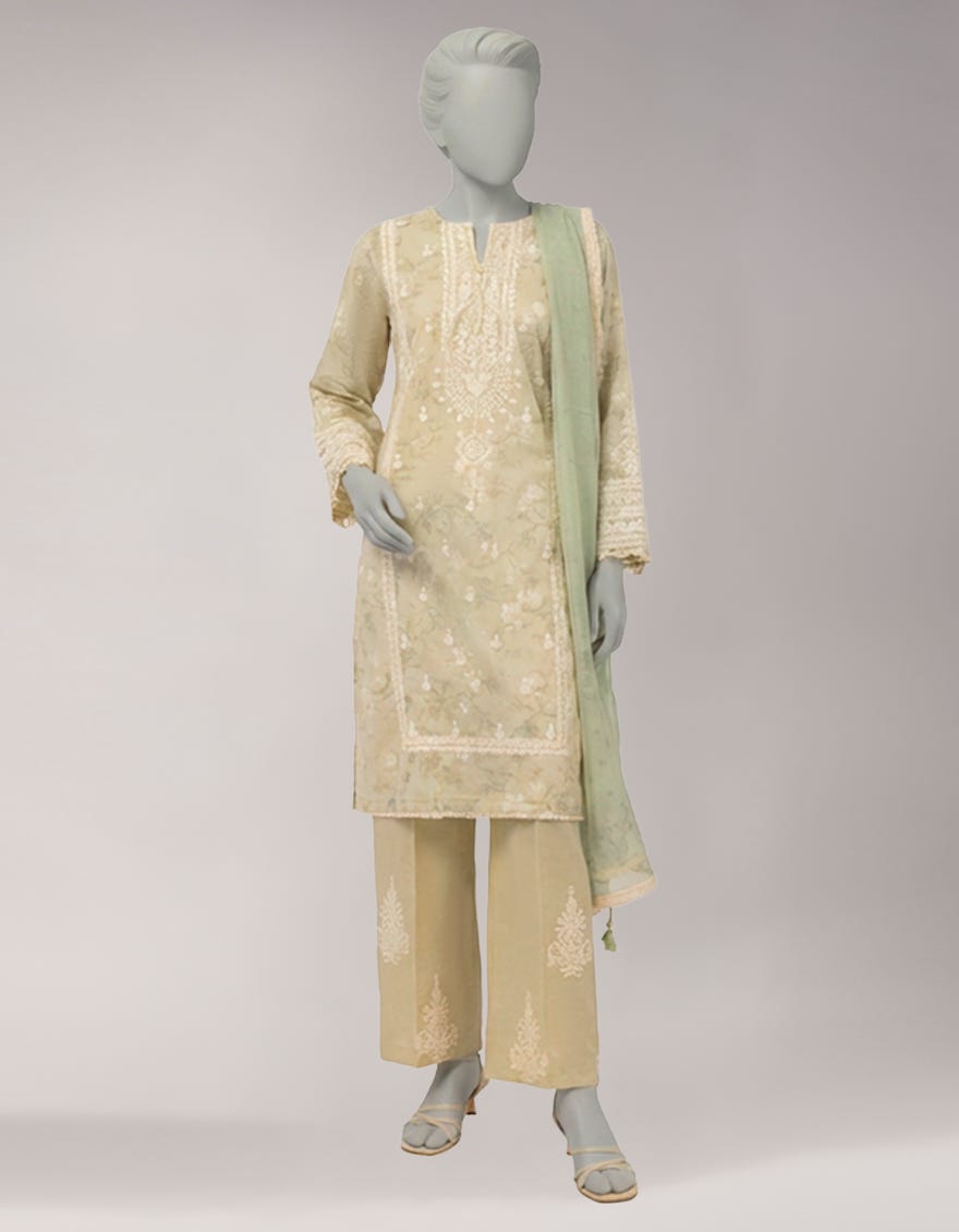 MULTICOLOR LAWN EMBROIDERED UNSTITCHED 3PC