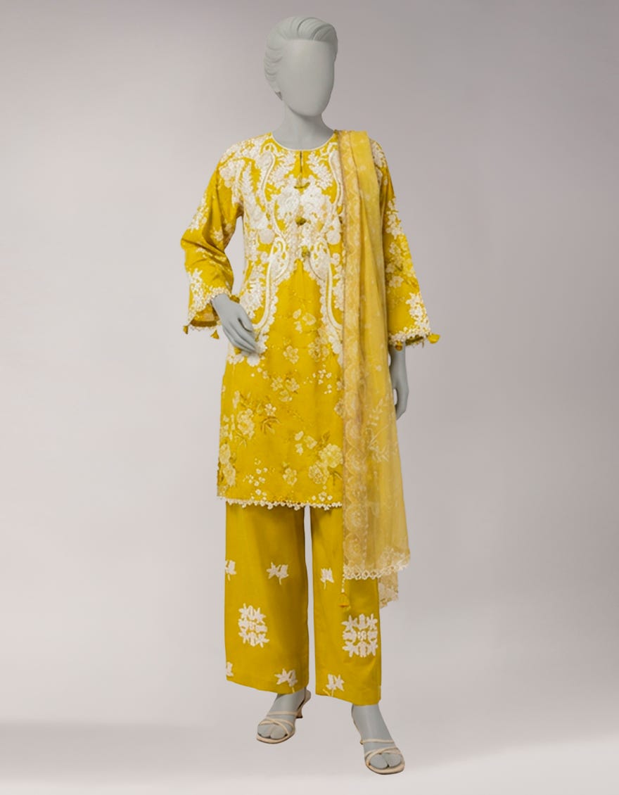MULTICOLOR LAWN EMBROIDERED UNSTITCHED 3PC